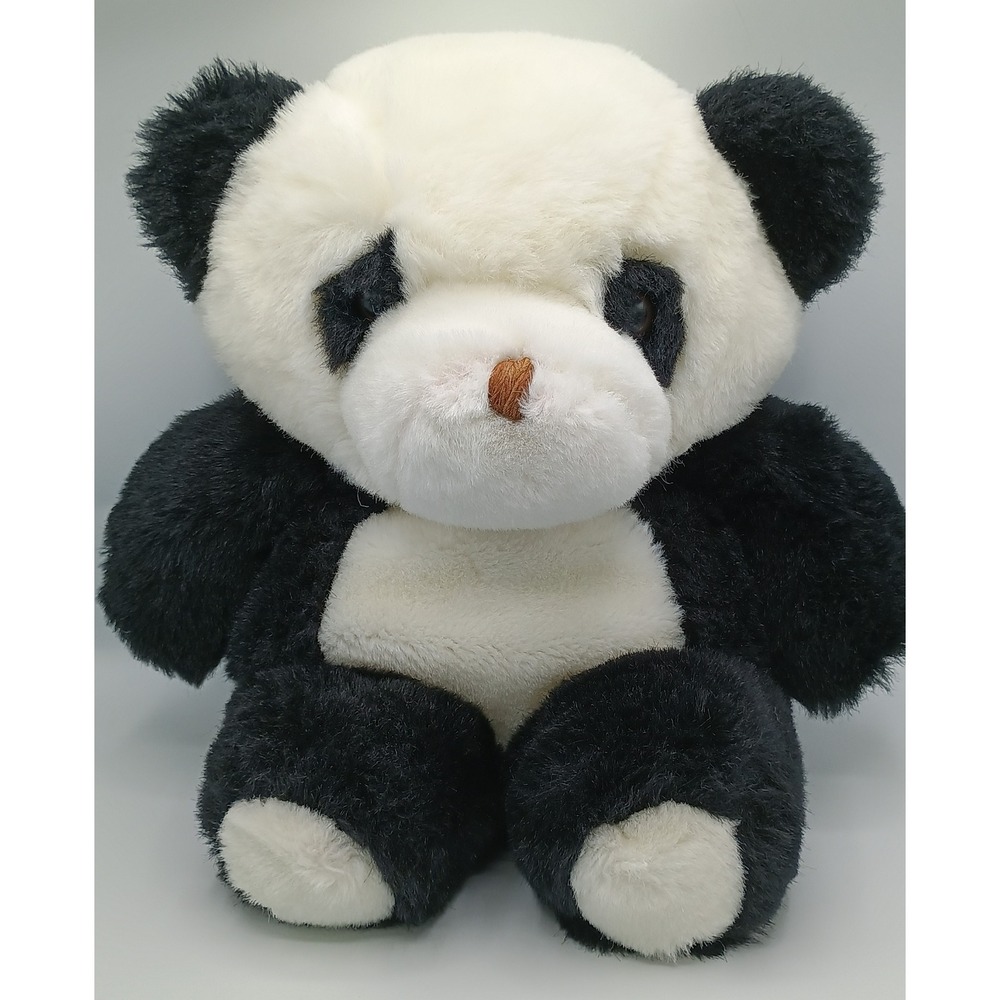 Vintage 15" Yangjee Black White Plush Panda Bear B1